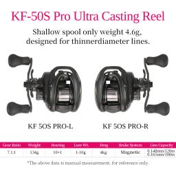Tsurinoya 7.1:1 kf50s pro 4.6g carretel raso 134g ultraleve finese carretel de arremesso baitcaster luz jogo carretel de fundição de pesca - Image 4