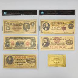 5 pçs 1922 ano américa folha de ouro cédula 5 10 100 1000 10000 dólar coleccion billetes prop dinheiro prémio fornecimento de dinheiro presente - Image 3