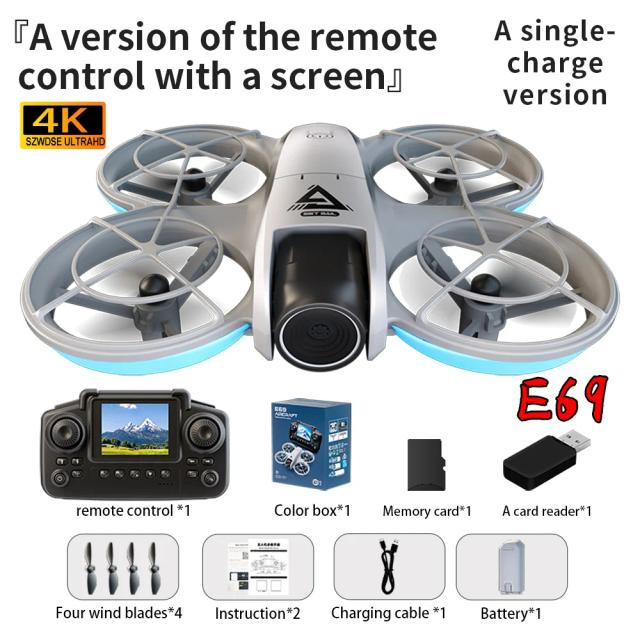 e69 Mini Drone Profissional Câmera Dupla 4K HD