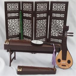 Novo estilo chinês bjd boneca acessórios decoração adereços tela grupo fã flauta guzheng instrumento musical para crianças brinquedo presente - Image 1