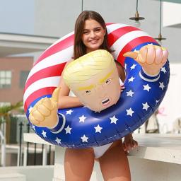 Anel inflável de natação de pvc dos desenhos animados anel de polegar do pato Donald anel de flutuador de piscina, festa, presidente, verão - Image 1