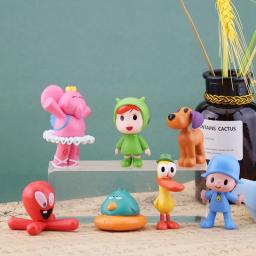 Anime dos desenhos animados pocoyo loula pássaro sonolento figura de ação brinquedos p youyou ornamentos de bolo de plástico boneca elvy pato pvc modelo figuras - Image 2