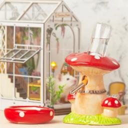 Cute Mushroom House Pet Bowl, Gaiola de Hamster, Coelho Pequeno, Furão, Chinchila, Produtos Pet, Fonte de Água, Artigos Pet, 2024 - Image 2