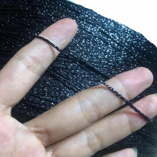 Fio Metálico de Algodão Oco para Tricô e Crochê - Dourado e Prateado, 500g para Chapéus, Brinquedos e Bricolagem