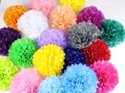 Pom Poms Flower Tissue Paper Balls, Decoração para Casa, Fontes de Festa Festiva, Favores Do Casamento, Pompon, 10 cm, 15 cm, 20 cm, 25 cm, 30cm - Image 4