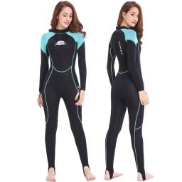 Ternos molhados de neoprene de 2mm das mulheres wetsuit de corpo inteiro para mergulho snorkeling surf natação canoagem em água fria cinta de zíper de volta - Image 1