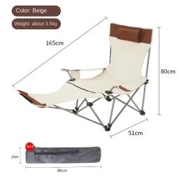 Cadeira reclinável dobrável portátil com pés removíveis, ao ar livre, ajustável, 2 em 1, camping, pesca, piquenique, pátio - Image 6