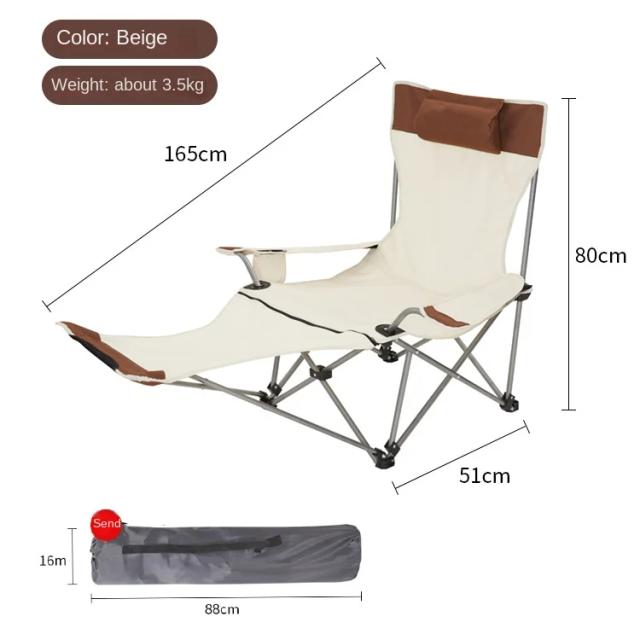 Cadeira Reclinável Dobrável Portátil 2 em 1 com Pés Removíveis para Camping, Pesca e Piquenique