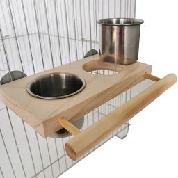 Caixa De Alimentação De Pássaro De Aço Inoxidável Com Portador, Gaiola Pendurada Talheres, Alimentação De Papagaio, Tigela De Comida, Bacia De Água, Fácil de Limpar - Image 3
