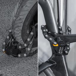 Bloqueio de bicicleta dobrável com senha para bicicleta, bicicleta, combinação reajustável, alta segurança, suporte de montagem, 4 dígitos - Image 2