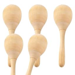 8 peças maracas de madeira com som de sopro nítido diy mini chocalhos de percussão manual para - Image 5