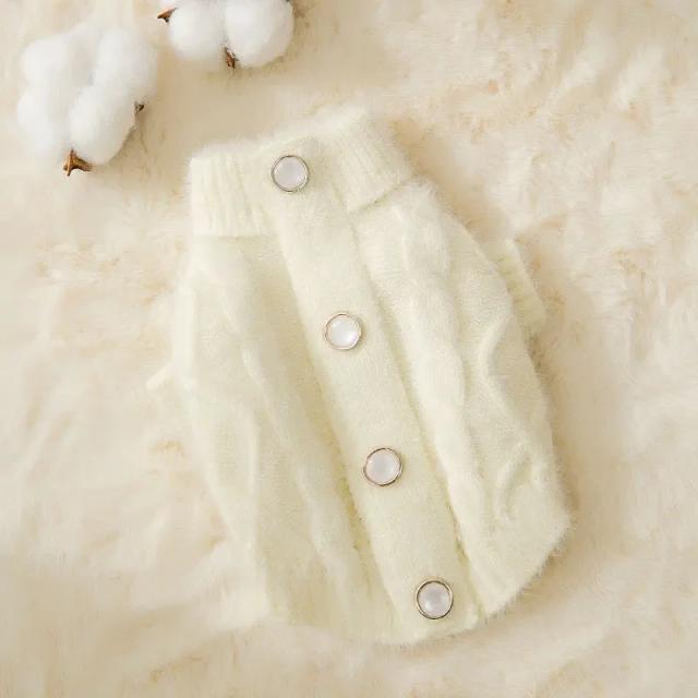 Camisola de malha aquecida para cães pequenos e gatos, moda outono/inverno com design de duas pernas