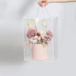 2 pçs sacos de presente sacos de compras sacolas caixa de presente dobrável buquê floral caixa de embalagem de papelão decoração para festa de aniversário de casamento - Image 3
