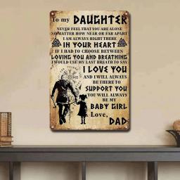 Viking para minha filha Metal sinal, amor DadDad sinal, presente para o pai, 8x12" - Image 4