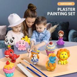 Gesso Pintura Artesanato Kit, Paintable Toy Kit, Artesanato Fazendo Atividade, Decoração para casa, Crianças Pintura Acessórios, Aniversário, 8Pcs - Image 2