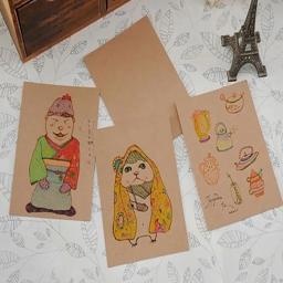 Papel de desenho Kraft grosso artesanal, cartão pequeno, em branco, Graffiti, criativo, DIY, três cores, marrom, branco, preto, 60 pcs - Image 3