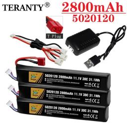 Conjunto de carregador de bateria LiPo para pistola de água RC Airsoft BB Air Pistol, brinquedos elétricos, peças de armas 11.1V, 3S, 2800mAh, 30C, 5020120 - Image 3