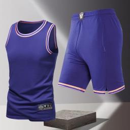 Terno de basquete masculino verão, correndo, colete de secagem rápida, camiseta sem mangas, seda gelo solto, roupa de treino - Image 4