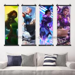 Valorant rolos fotos jogo quente arte da parede presságio pintura em tela viper decoração de casa sova anime cartaz dos desenhos animados figuras phoenix - Image 2