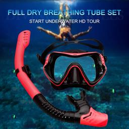 Máscaras de mergulho subaquático snorkeling tubo de respiração conjunto adulto silicone anti-nevoeiro óculos para natação mergulho - Image 3