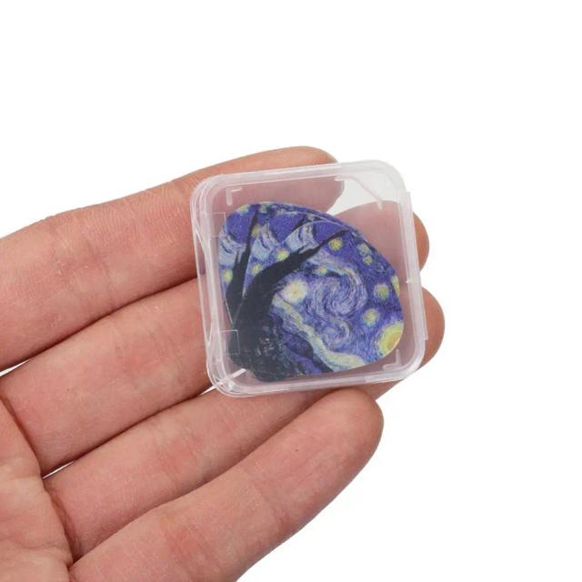 Kit de Palhetas para Guitarra em Cores de Céu Estrelado - 3 Peças (0,46mm, 0,71mm, 0,96mm) para Acústico e Elétrico