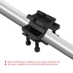 3-30 pces ajustável bipod adaptador com 20mm trilho barril tubo de montagem para picatinny weaver escopo lanterna laser vista tocha clipe - Image 3