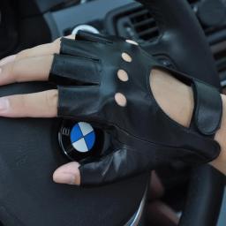 Homens metade luvas equitação fitness dança luvas táticas de pele de carneiro luvas de condução - Image 1