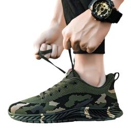 Sapatos masculinos casuais esporte tênis respirável leve caminhada tênis camo colorido não deslizamento tênis - Image 5