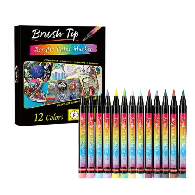 Canetas Marcadoras Laváveis para Colorir Unhas de Animais de Estimação - 12 Cores para Cães e Gatos