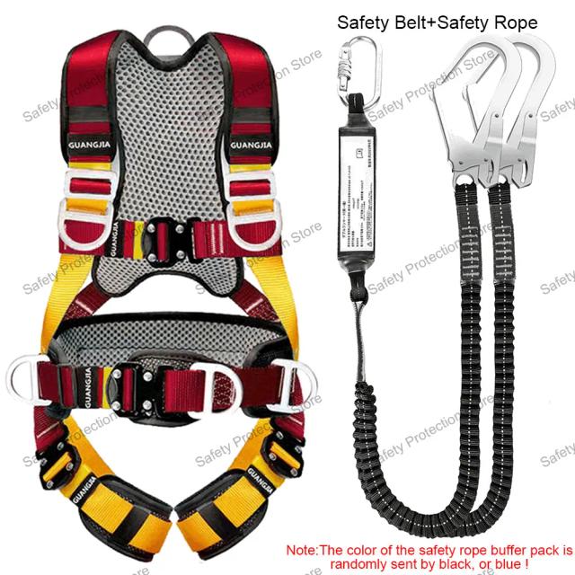 Cinto de Segurança Adulto para Trabalho em Altura, Equipamento de Proteção Completo com 5 Pontos para Escalada e Construção ao Ar Livre
