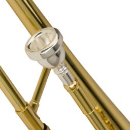 B Flat Piston Trombone Instrumentos Musicais, Amarelo Latão corpo laca com caso, bocal - Image 2