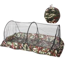 Dobrável portátil mosquiteiro para viagens tenda de malha com saco de transporte acampamento ao ar livre mosquito net tenda com fundo para cama solteiro - Image 1