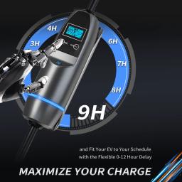 Khons-Carregador portátil para carro elétrico, Caixa de carregamento EVSE, Wallbox 32A CEE Plug, 3 fases, 22kW, tipo2 - Image 4