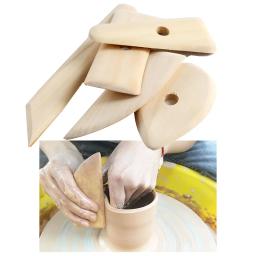 Kit de argila artesanal de madeira cerâmica artesanato moldagem raspador ferramentas de escultura de polímero conjunto de cerâmica seca ao ar suprimentos diy - Image 6