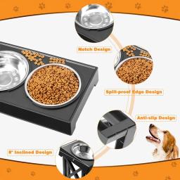 Duplo elevado Pet Bowls para médio e grande cão, altura ajustável, Slow Feeding Dish, Stand 3, alimentos elevados, mesa de alimentadores de água - Image 3