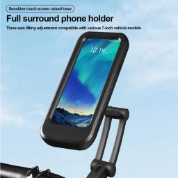 Suporte de telefone para bicicleta, suporte para navegador, totalmente fechado, à prova de chuva, à prova d'água para bicicleta e motocicleta - Image 3