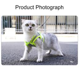 1 conjunto pet arreios trela ajustável anti-escape perto montagem gatos cinta de peito tração corda kit andando lead leash pet suprimentos - Image 4