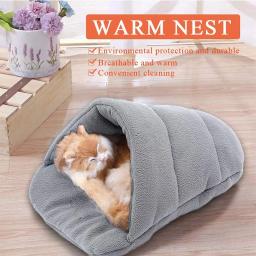 Cobaia morna cama coelho casa hamster saco de dormir pequeno animal estimação caverna ninho macio velo chinelos cama pequeno animais suprimentos - Image 5
