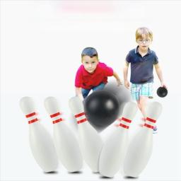 Novo divertido conjunto de jogo de boliche plástico cor branca conjunto de boliche esportes jogos de boliche bola interior - Image 4