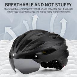 Eastinear-road Capacete De Bicicleta Com Luz Traseira LED, Capacete De Ciclismo, Respirável, Ajuste 57-62cm, Ultra Leve, Para Adulto - Image 1