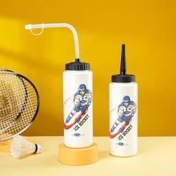 1pc 1000ml garrafa de água de hóquei no gelo portátil grande capacidade garrafa de futebol clássico ponta estendida design equipamentos esportivos - Image 1