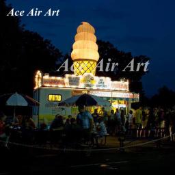 Balão inflável gigante eficaz na redução de custos do cone do gelado com luz do diodo emissor de luz para anunciar a decoração - Image 2