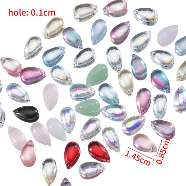 Grânulos de Cristal em Forma de Gota para DIY: 50 Peças de Strass com Furinho para Acessórios e Decoração de Cabelo