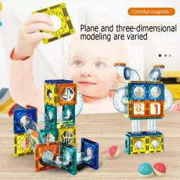 Tubo magnético folha Building Blocks Playset, Brinquedos Educativos para Crianças, Educação Infantil Variedade, 73Pcs - Image 4