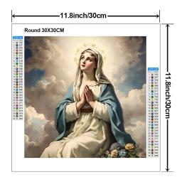 Kit de pintura diy virgem maria diamante bordado diamante, pintura a óleo cor, arte artesanal do mosaico, decoração de casa, 5d, novo, 2024 - Image 3