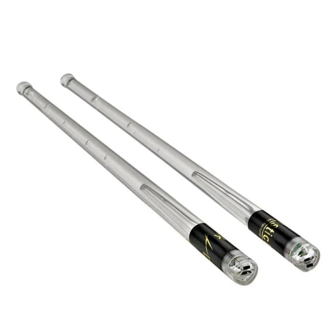 Baquetas com Luz LED Coloridas e Interruptor, 15 Cores Gradiente, para Jazz Drum Set e Carregamento USB