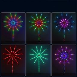 Luz de fogos de artifício led rgb-bluetooth inteligente led barra de luz noturna controle app sincronização música quarto tv barra de parede decoração da festa de natal - Image 5