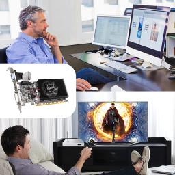 Placa gráfica de vídeo para jogos de PC, perfil baixo, DVI, VGA, porta compatível com HDMI, 64Bit, DDR3, 1G, GT210 - Image 3