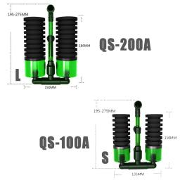 Dupla Cabeça Aquário Esponja Filtros, Espuma Filtro Prático, Equipamento Do Tanque De Peixes, Ferramenta De Limpeza, QS-100A, QS-200A - Image 6