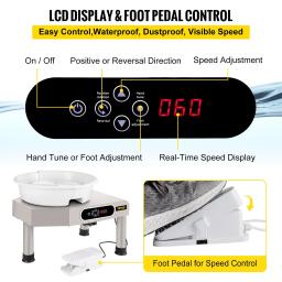 Argila Sculpting Roda com Pedal, Máquina Formadora de Cerâmica, Tela de Toque LCD, Roda Elétrica, Ferramentas DIY, 25cm, 350W - Image 3